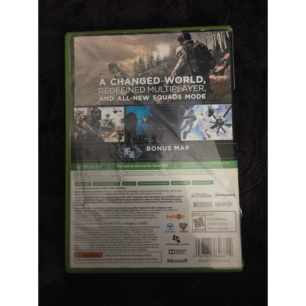 Activision Call of Duty Ghosts Xbox 360 N/A Green Fair 84681206US